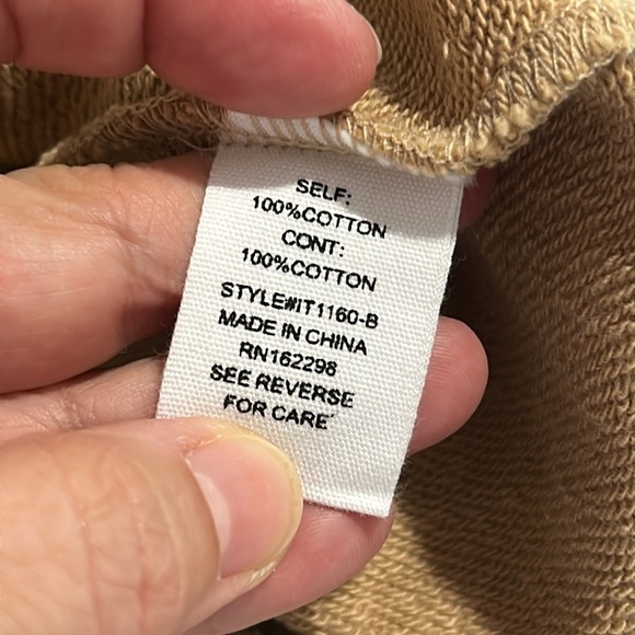 NWT Vestique Washed French Terry Oversized Solid Boho Hoodie in Taupe - Small - Picture 11 of 11